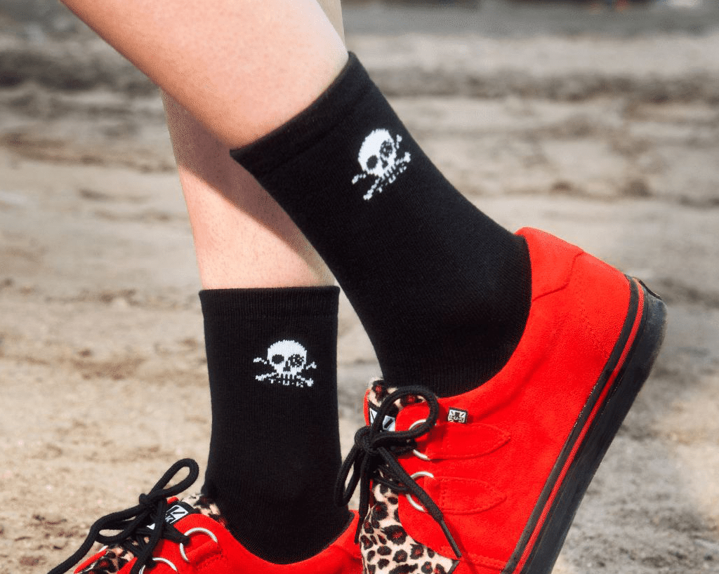 TSK1034 Black T.U.K. Skull Logo Women’s Sock TSK1034-OS  T.U.K. Shoes