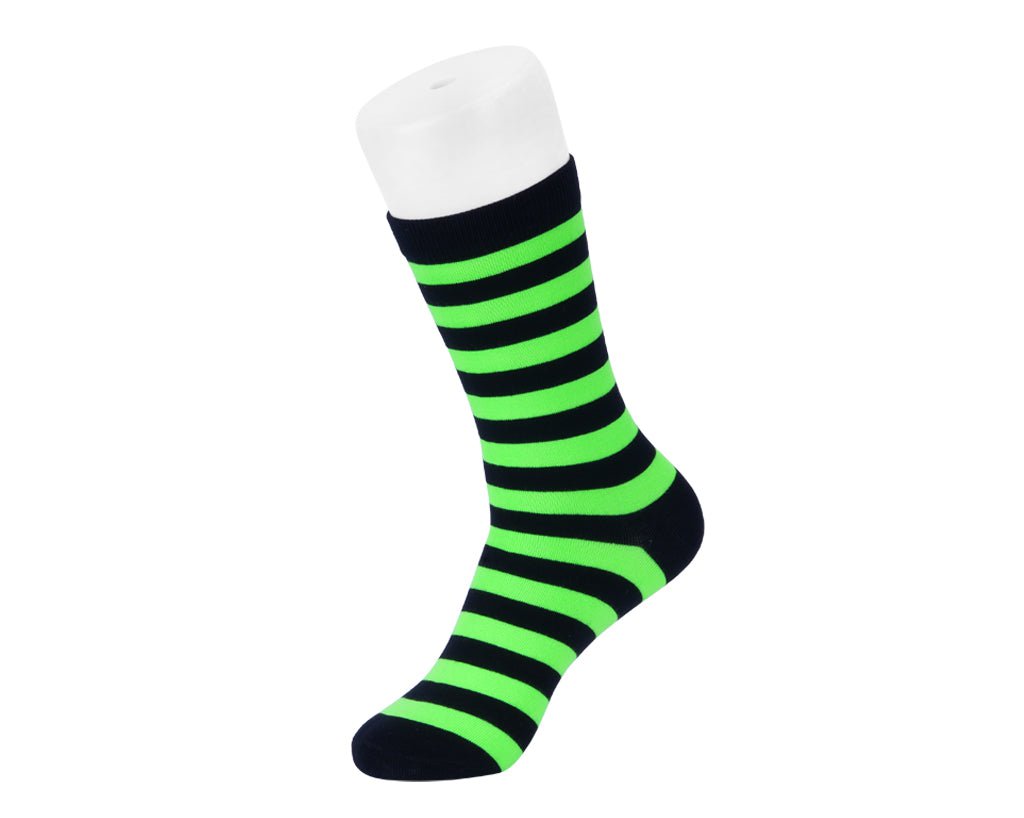 TSK1190 Black & Green T.U.K. Men's Stripe Sock TSK1190-OS  T.U.K. Shoes