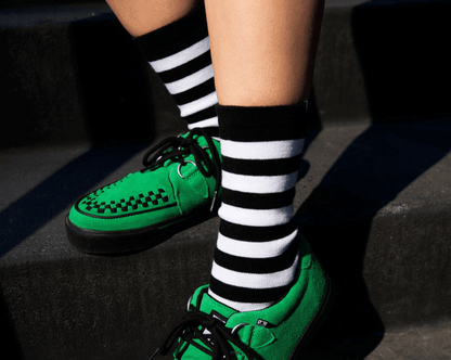 TSK1047 Black & White Stripe T.U.K. Women’s Sock TSK1047-OS  T.U.K. Shoes