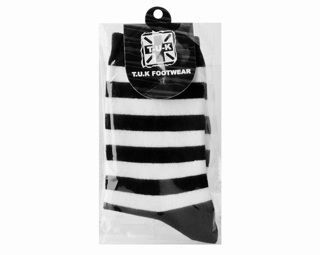 TSK1047 Black & White Stripe T.U.K. Women’s Sock TSK1047-OS  T.U.K. Shoes