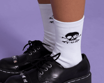 TSK1032 White T.U.K. Skull Logo Women’s Sock TSK1032-OS  T.U.K. Shoes