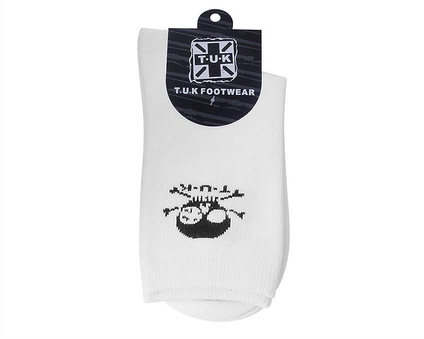 TSK1032 White T.U.K. Skull Logo Women’s Sock TSK1032-OS  T.U.K. Shoes