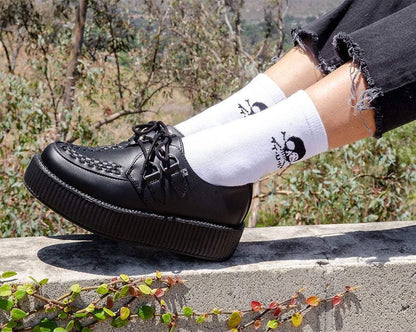 TSK1032 White T.U.K. Skull Logo Women’s Sock TSK1032-OS  T.U.K. Shoes