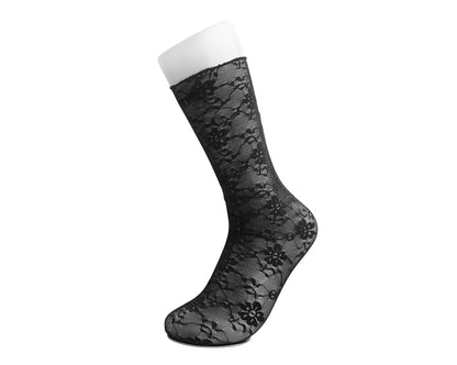 TSK1167 Black Floral Mesh Sock TSK1167-OS  T.U.K. Shoes