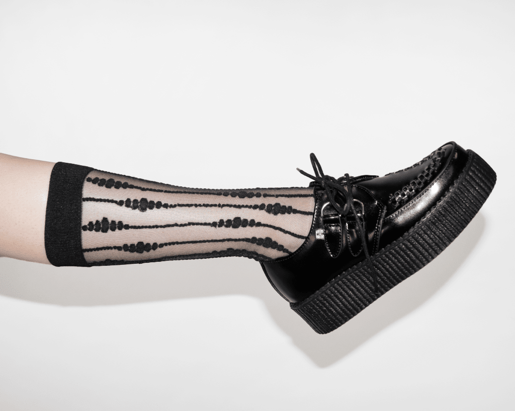 TSK1159 Black Knee-High Mesh Sock TSK1159-OS  T.U.K. Shoes