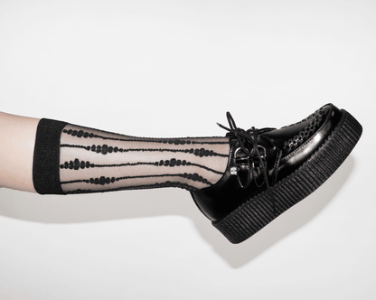 TSK1159 Black Knee-High Mesh Sock TSK1159-OS  T.U.K. Shoes