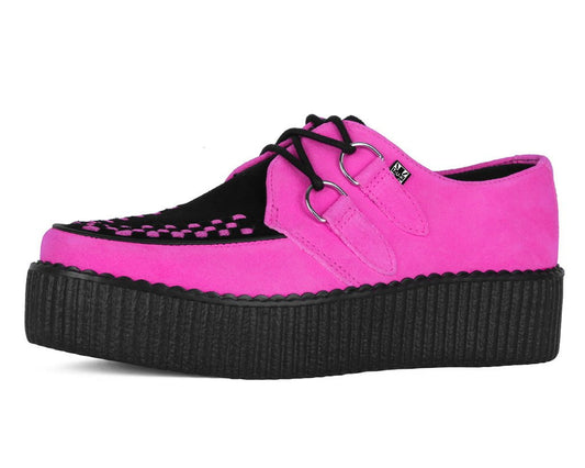 V3390 Neon Pink & Black Suede Viva Mondo Creeper Pink/Black T.U.K. Shoes