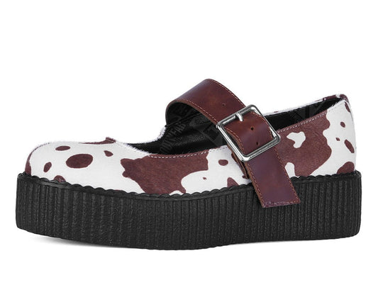 V3411L Brown Cow Hair Mondo Mary Jane Browncow T.U.K. Shoes