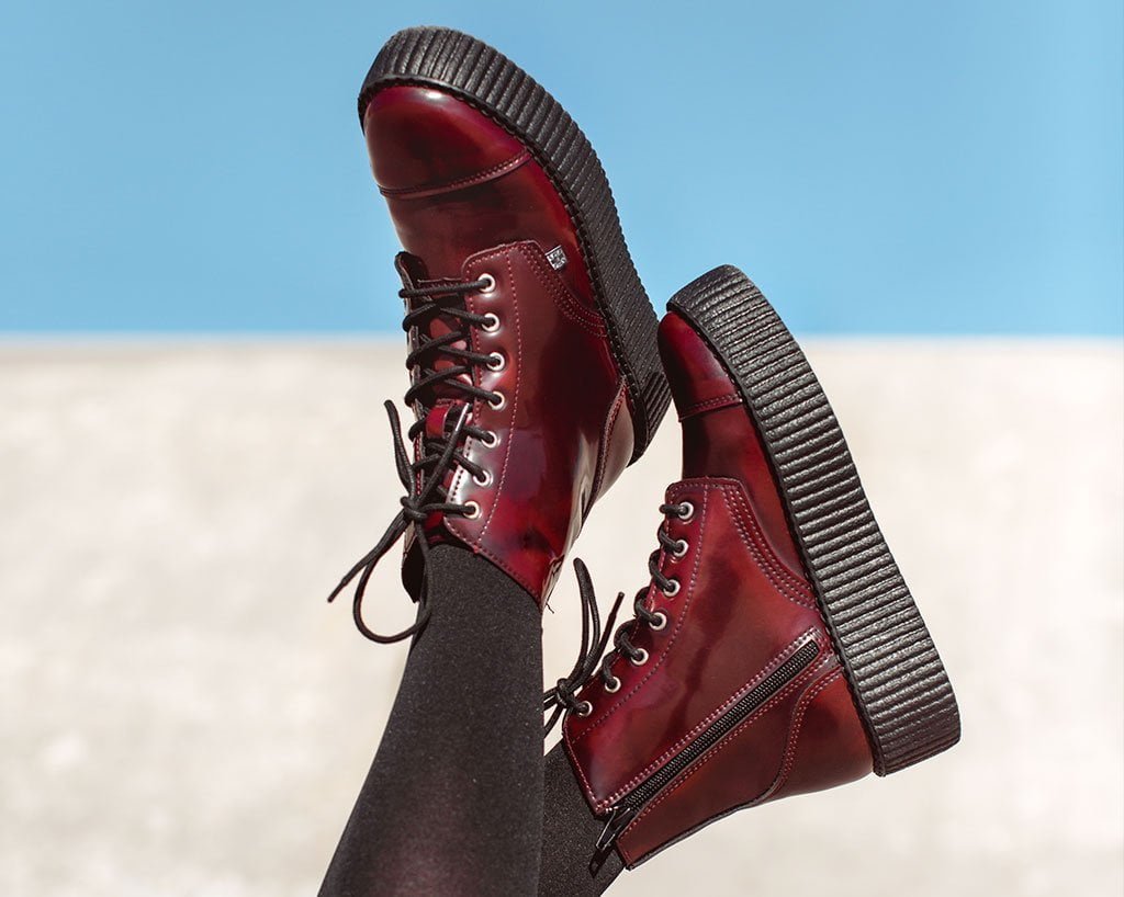 V9858 Burgundy Rub Off TUKskin™ 7-Eye Boot Burgundy T.U.K. Shoes