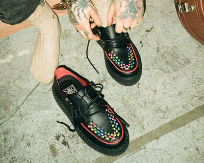 V3302 Black TUKskin Rainbow Interlace Viva Mondo Creeper Black/Red T.U.K. Shoes