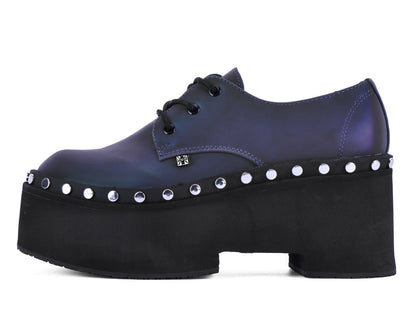 A3297 Midnight Chameleon Dino Flat Platform Blue/Green/Purple T.U.K. Shoes