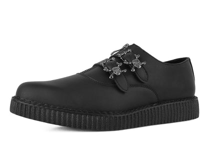 A3210 Black TUKskin Zipper Skull Pointed Creeper Black T.U.K. Shoes