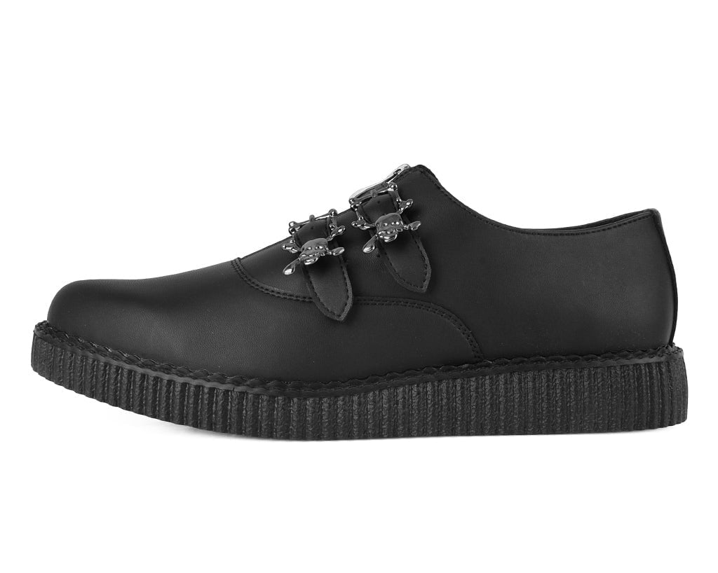 A3210 Black TUKskin Zipper Skull Pointed Creeper Black T.U.K. Shoes