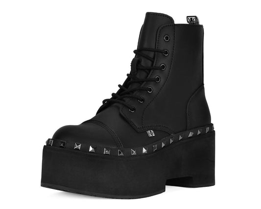 A3333 Black TUKskin 7-Eye Dino Flat Boot Black T.U.K. Shoes