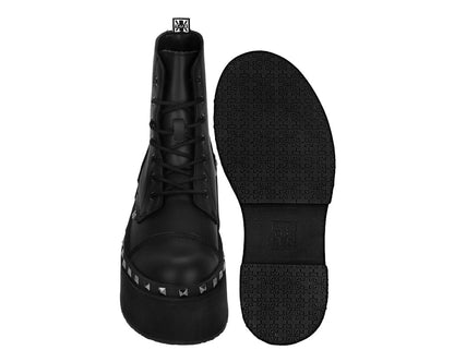 A3333 Black TUKskin 7-Eye Dino Flat Boot Black T.U.K. Shoes