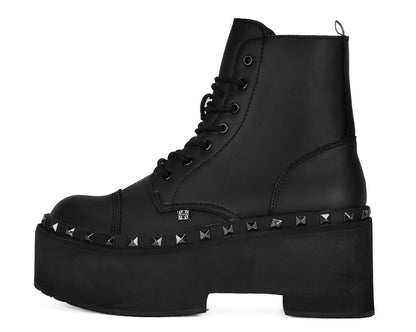 A3333 Black TUKskin 7-Eye Dino Flat Boot Black T.U.K. Shoes