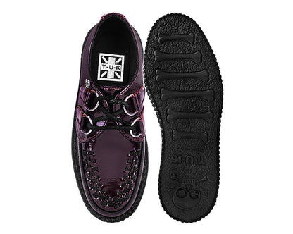 V3246 Burgundy Crinkle Patent Viva Mondo Creeper Burgundy T.U.K. Shoes