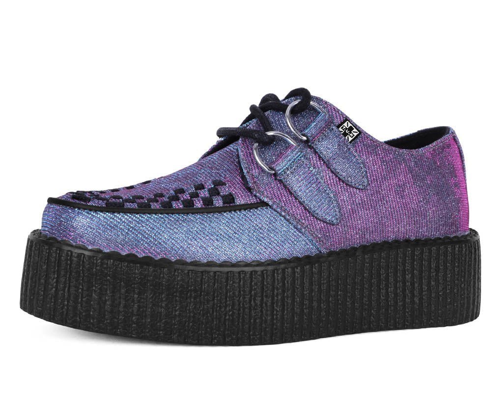 V3244 Reflective Leopard Shimmer Viva Mondo Creeper Blue/Pink/Purple T.U.K. Shoes