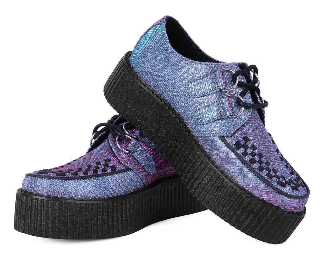 V3244 Reflective Leopard Shimmer Viva Mondo Creeper Blue/Pink/Purple T.U.K. Shoes