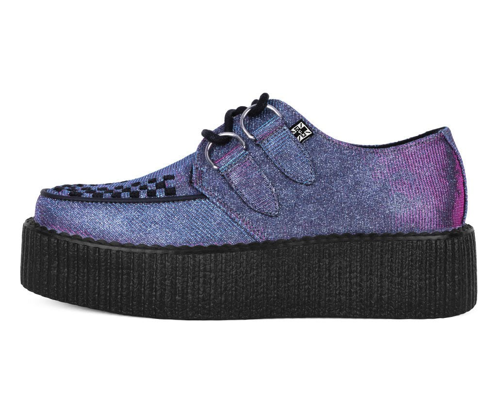 V3244 Reflective Leopard Shimmer Viva Mondo Creeper Blue/Pink/Purple T.U.K. Shoes