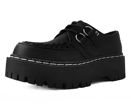 A3050 Black TUKskin™ Interlace Double Decker Creeper Black T.U.K. Shoes