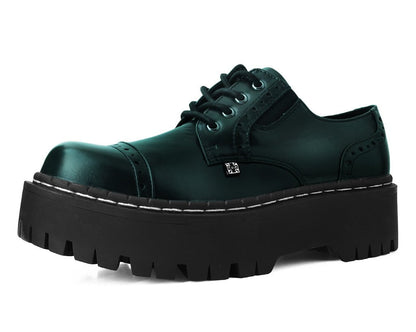 A3193L Green Rub-Off Double Decker Brogue Green T.U.K. Shoes