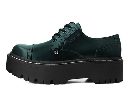 A3193L Green Rub-Off Double Decker Brogue Green T.U.K. Shoes