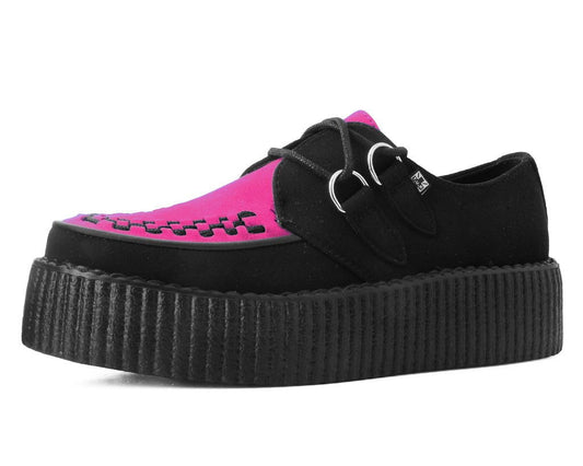 V3183 Black & Neon Pink Viva Mondo Creeper Black/Pink T.U.K. Shoes