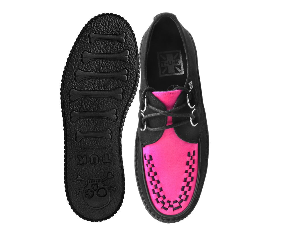 V3183 Black & Neon Pink Viva Mondo Creeper Black/Pink T.U.K. Shoes