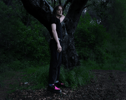 V3183 Black & Neon Pink Viva Mondo Creeper Black/Pink T.U.K. Shoes