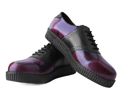 F9978 Black & Burgundy Rub-Off TUKskin™ Saddle Oxford Black/Burgundy T.U.K. Shoes