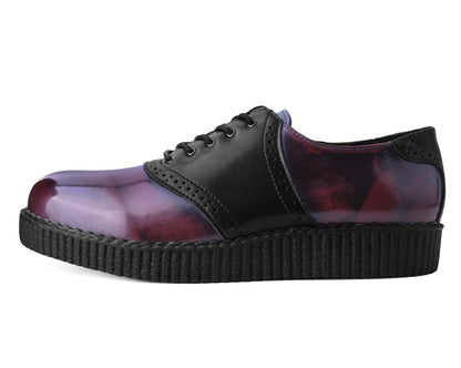 F9978 Black & Burgundy Rub-Off TUKskin™ Saddle Oxford Black/Burgundy T.U.K. Shoes