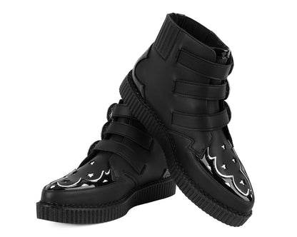 A3286 Black TUKskin Western Star 3-Buckle Pointed Boot Black T.U.K. Shoes