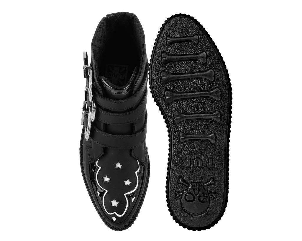 A3286 Black TUKskin Western Star 3-Buckle Pointed Boot Black T.U.K. Shoes