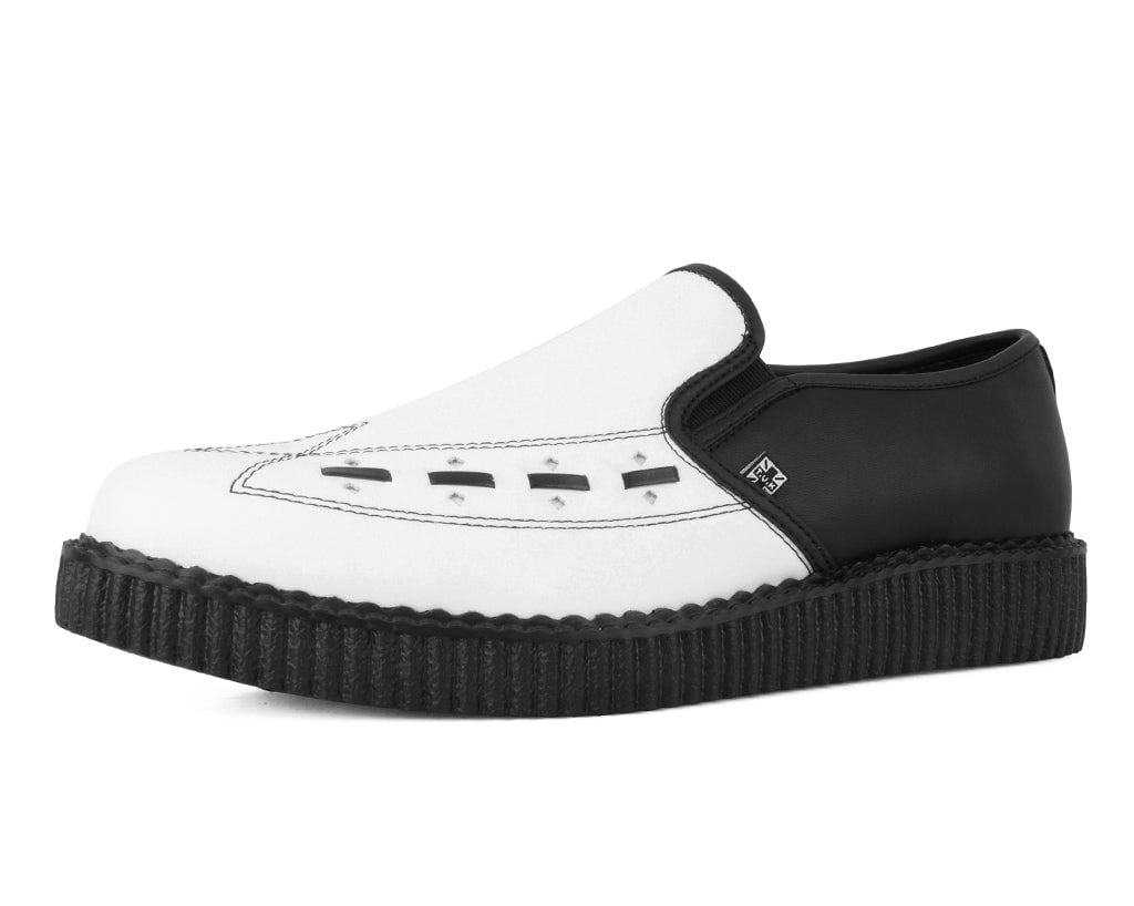 A3206 Black & White Slip-On Creeper Black/White T.U.K. Shoes