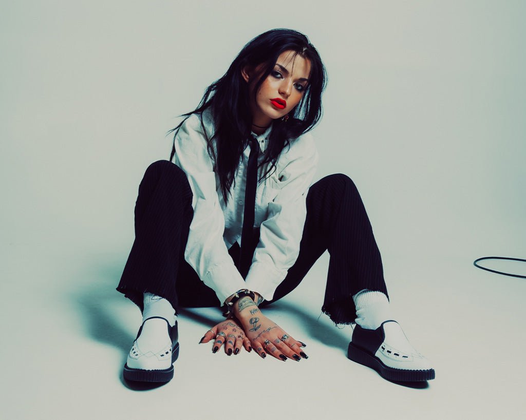 A3206 Black & White Slip-On Creeper Black/White T.U.K. Shoes