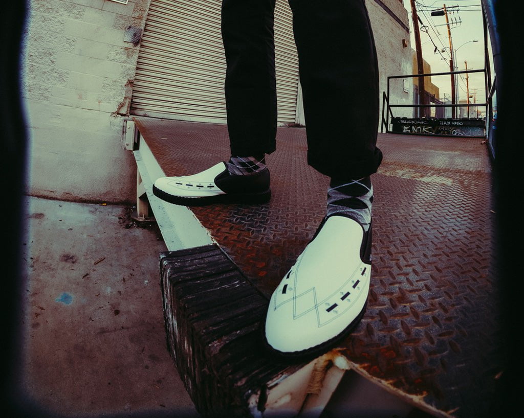 A3206 Black & White Slip-On Creeper Black/White T.U.K. Shoes