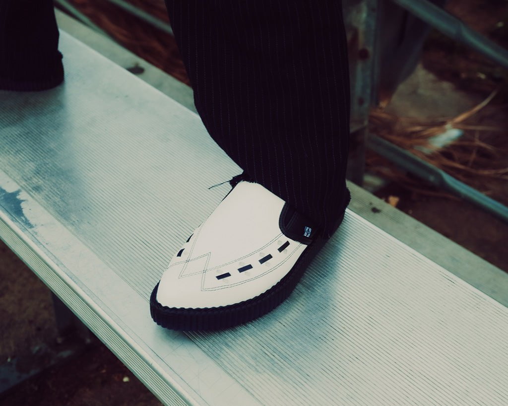A3206 Black & White Slip-On Creeper Black/White T.U.K. Shoes