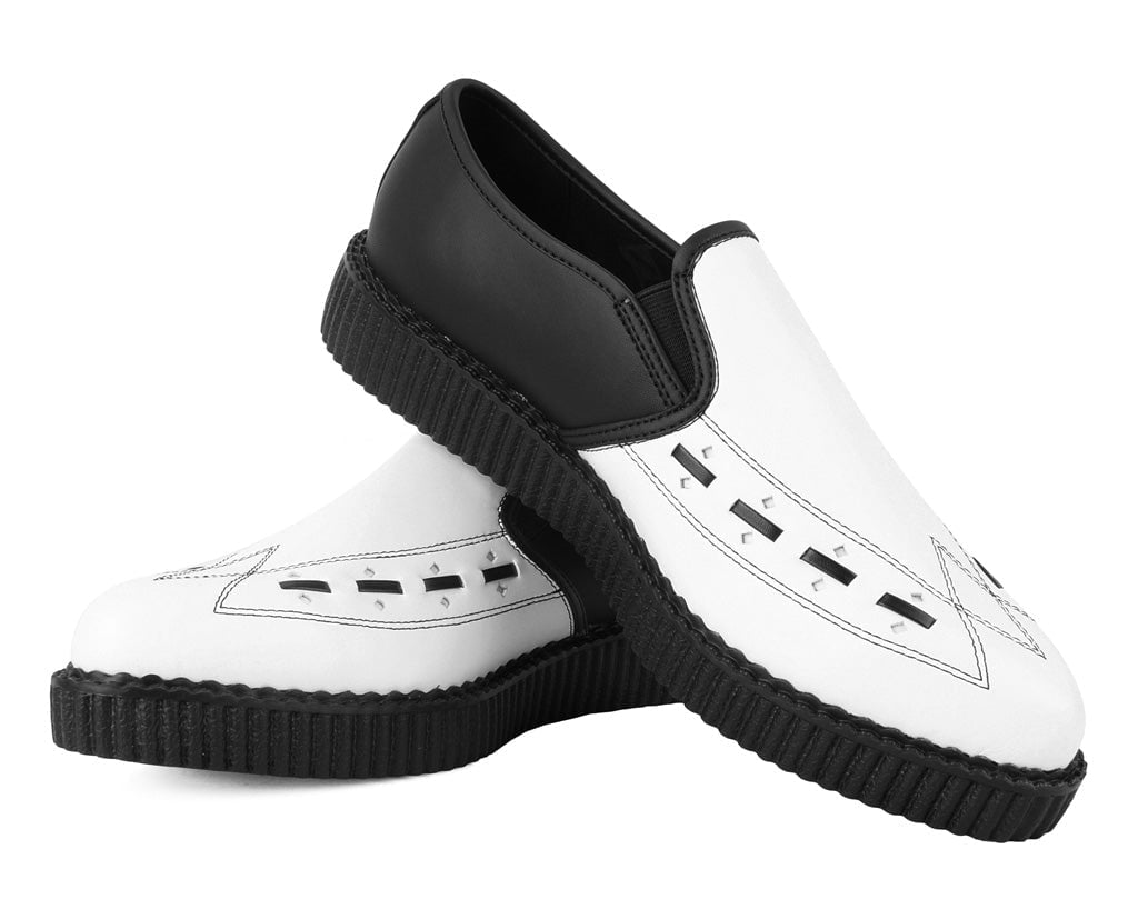 A3206 Black & White Slip-On Creeper Black/White T.U.K. Shoes