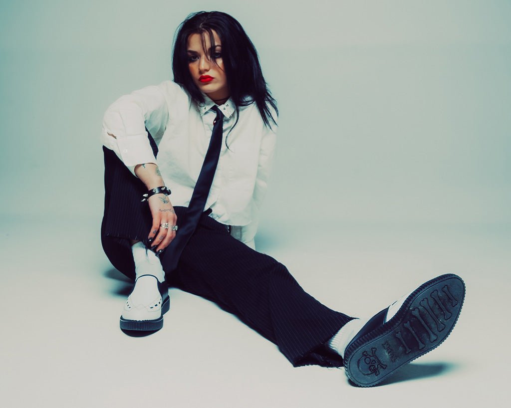 A3206 Black & White Slip-On Creeper Black/White T.U.K. Shoes
