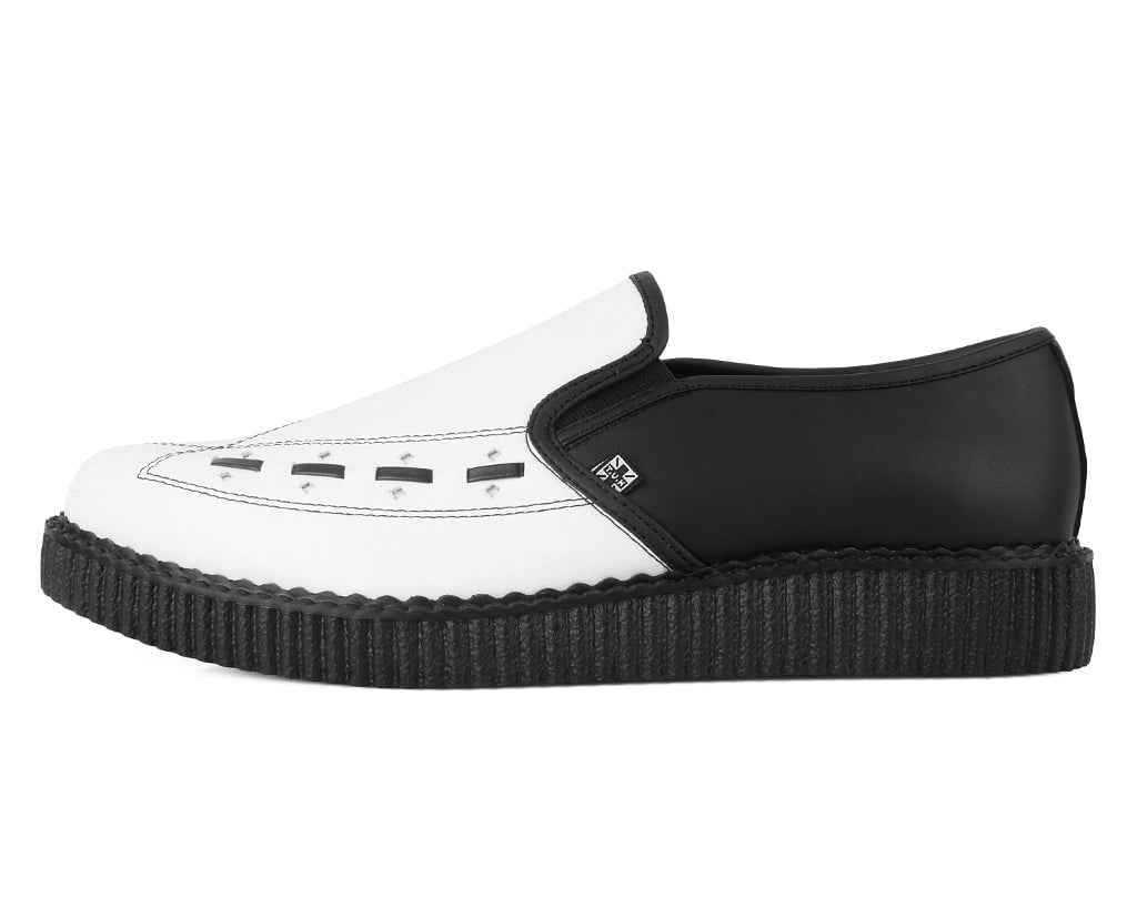 A3206 Black & White Slip-On Creeper Black/White T.U.K. Shoes
