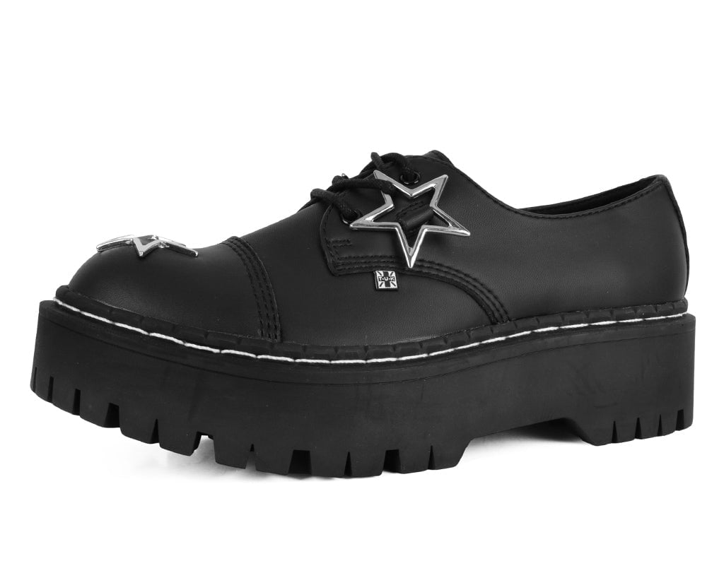 A3277 Black TUKskin Star Double Decker Brogue Black T.U.K. Shoes