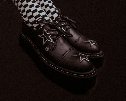 A3277 Black TUKskin Star Double Decker Brogue Black T.U.K. Shoes