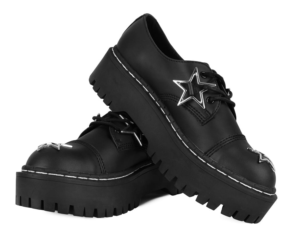A3277 Black TUKskin Star Double Decker Brogue Black T.U.K. Shoes