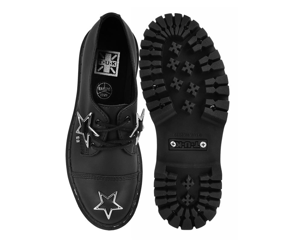 A3277 Black TUKskin Star Double Decker Brogue Black T.U.K. Shoes