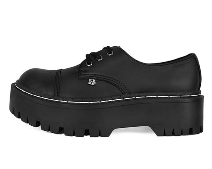 A3222 Black Cap Toe Double Decker Brogue Black T.U.K. Shoes