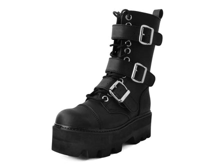A9801 Black 12-Eye 3-Strap Dino Boot Black T.U.K. Shoes
