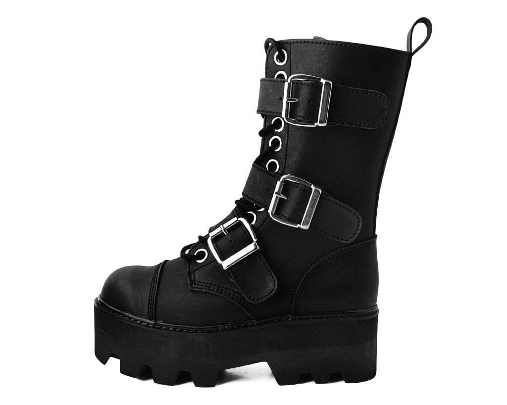 A9801 Black 12-Eye 3-Strap Dino Boot Black T.U.K. Shoes