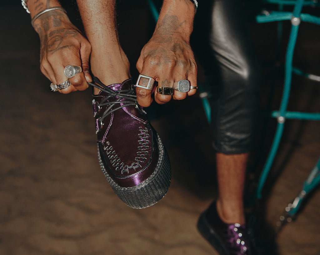 V3200 Purple Metallic Viva Mondo Creeper Purple T.U.K. Shoes