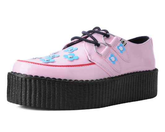 V3130 Pink & Blue Patent Flower Viva Mondo Creeper Pink/Blue T.U.K. Shoes